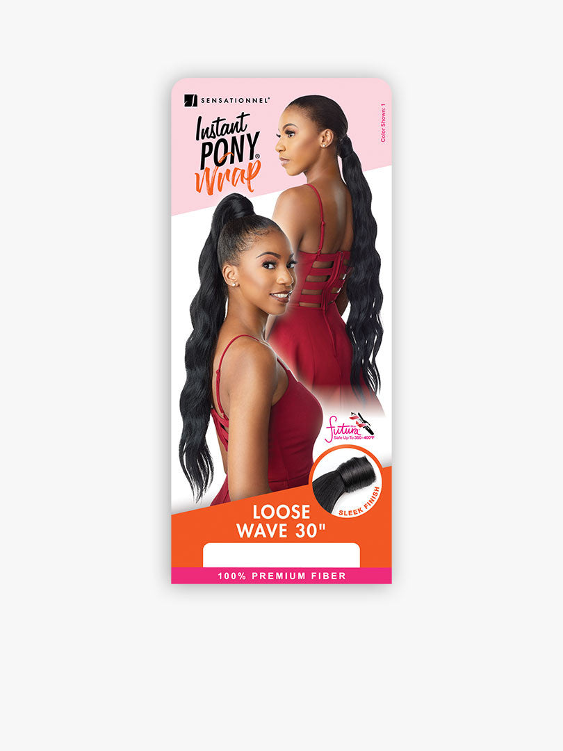 SENSATIONNEL Synthetic Ponytail Instant Pony Wrap LOOSE WAVE 30"