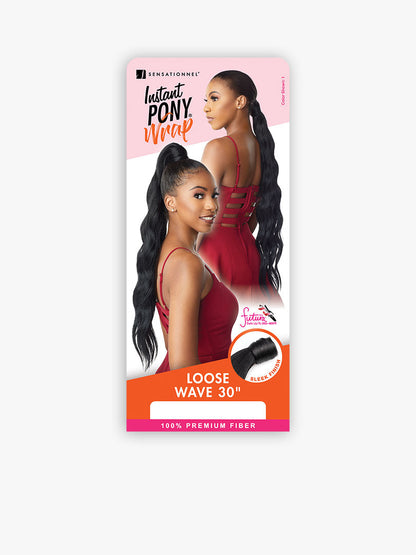 SENSATIONNEL Synthetic Ponytail Instant Pony Wrap LOOSE WAVE 30"