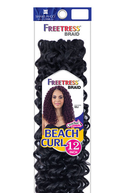 SHAKE N GO Freetress BRAID Synthetic Crochet Hair - BEACH CURL 12"