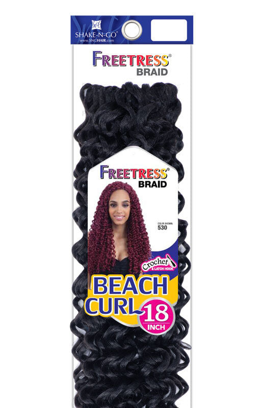 SHAKE N GO Freetress Braid Synthetic Crochet Hair - BEACH CURL 18"