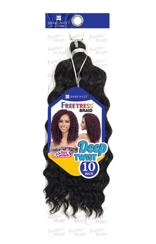 SHAKE N GO FreeTress Synthetic Hair Crochet Braids - DEEP TWIST 10"