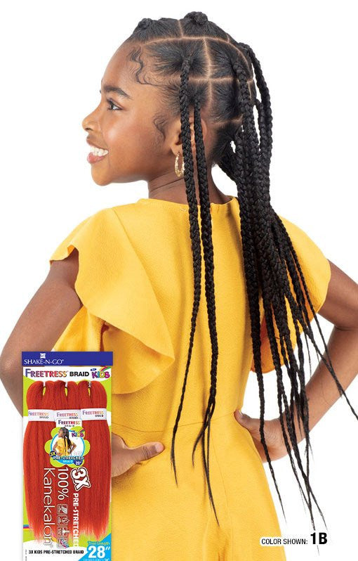 SHAKE N GO Freetress Kids 3X Pre-stretched Braids 14"