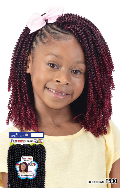 SHAKE N GO FreeTress Crochet Braids - 3X Kids Bohemian Curl 8"