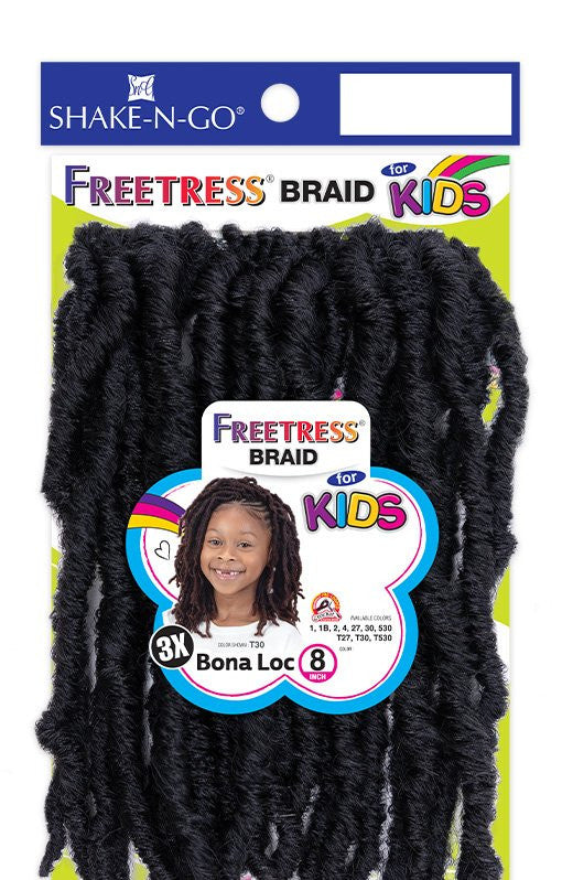 SHAKE N GO FreeTress Crochet Braids - 3X Kids-Bona Loc 8"