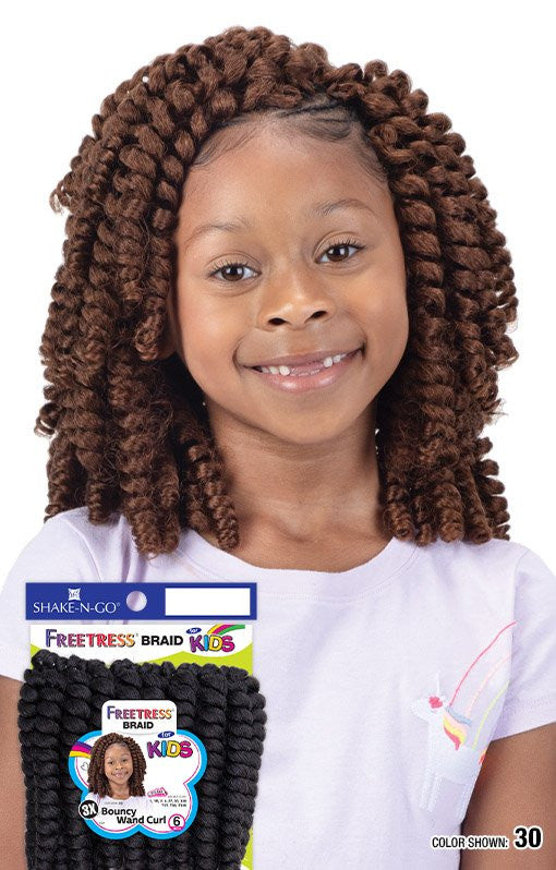 SHAKE N GO FreeTress Crochet Braids - 3X Kids-Bouncy Wand Curl 6"