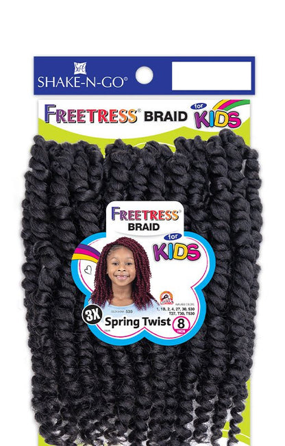 SHAKE N GO Freetress  Braid Crochet - 3X Kids Spring Twist 8"