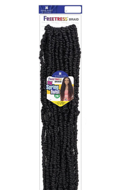 SHAKE N GO Freetress  BRAID Synthetic Pre-Looped Crochet Hair - 2x Spring Twist 26"