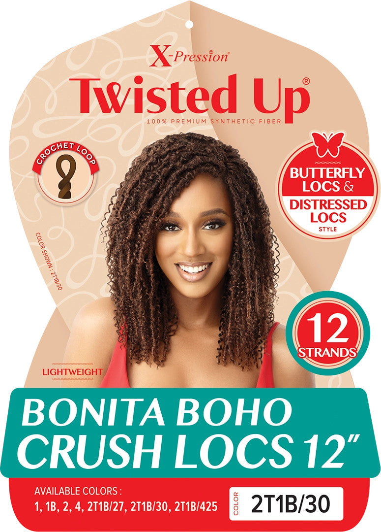 OUTRE Synthetic Braid X Pression Twisted Up - Bonita Boho Crush Locs 12"