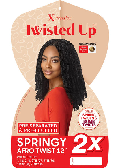 OUTRE X-Pression Twisted Up Crochet Braid SPRINGY AFRO TWIST 12" - 2X