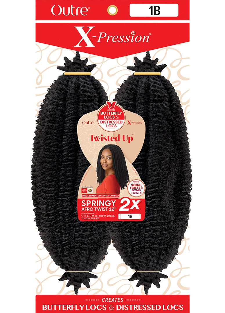 OUTRE X-Pression Twisted Up Crochet Braid SPRINGY AFRO TWIST 12" - 2X