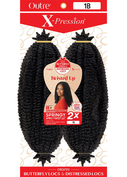 OUTRE X-Pression Twisted Up Crochet Braid SPRINGY AFRO TWIST 12" - 2X