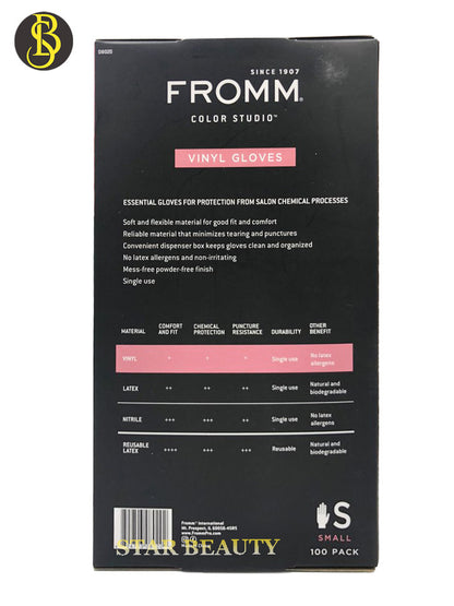 DIANE Fromm Vinyl Gloves Powder Free Clear Small