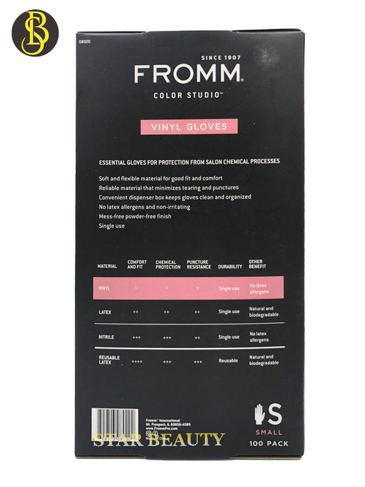 DIANE Fromm Vinyl Gloves Powder Free Clear Small