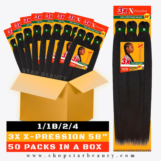 [BOX DEAL] SENSATIONNEL 3X X-pression Pre-Stretched Braid 58" (50 packs/box)