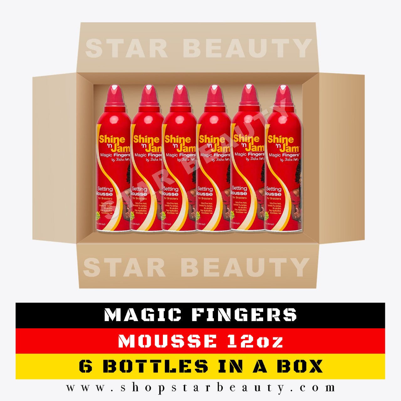 [BOX DEAL] Shine n Jam Magic Fingers Setting Mousse For Braiders (6/box)