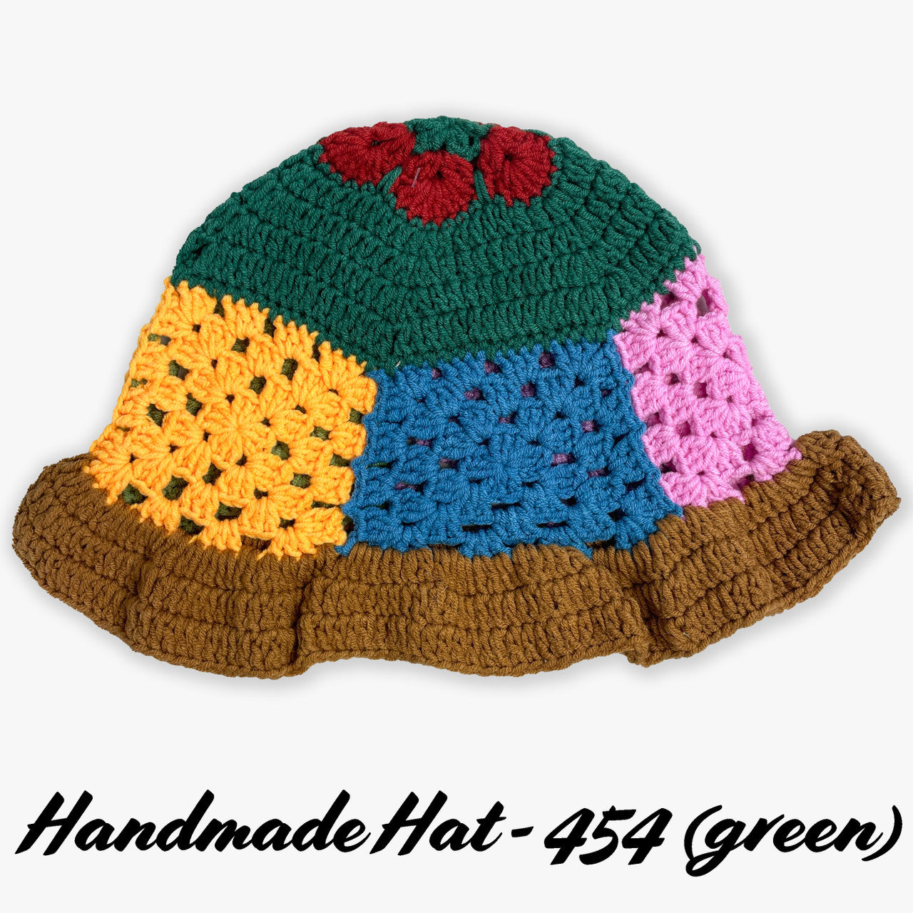 Handmade Knitted Chrochet Bucket Hat (#454)