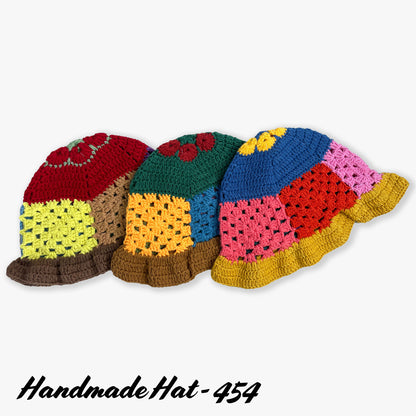 Handmade Knitted Chrochet Bucket Hat (#454)