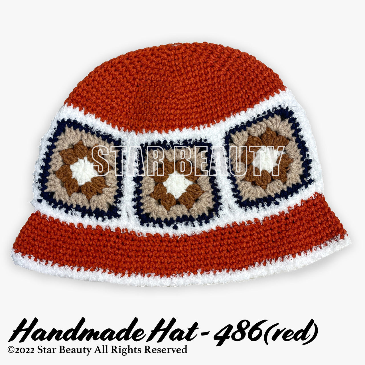 Handmade Knitted Chrochet Bucket Hat (#486)