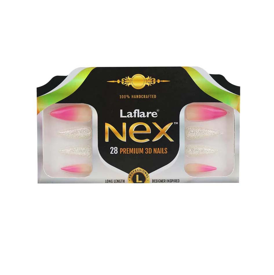 Laflare NEX 28 Premium 3D Nails - Stiletto Long