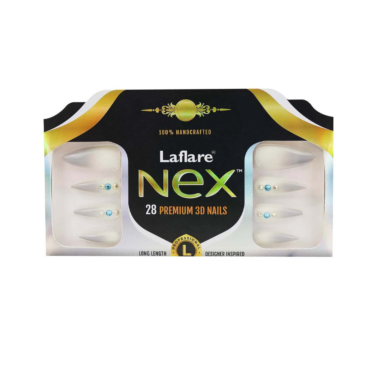 Laflare NEX 28 Premium 3D Nails - Stiletto Long