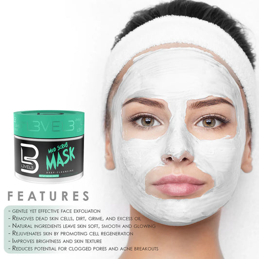 LEVEL 3 Mud Facial Scrub Mask (16.9oz)