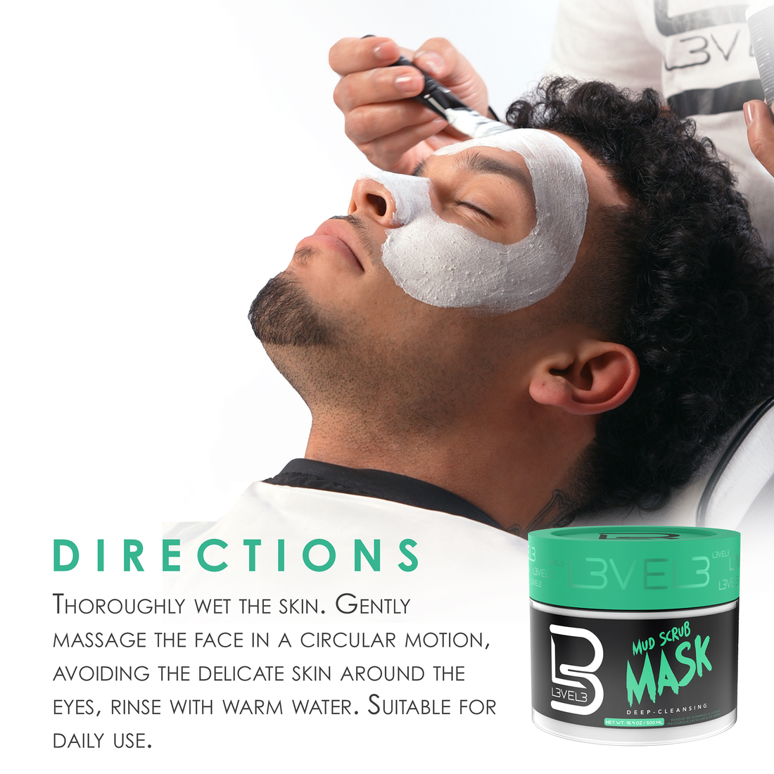 LEVEL 3 Mud Facial Scrub Mask (16.9oz)
