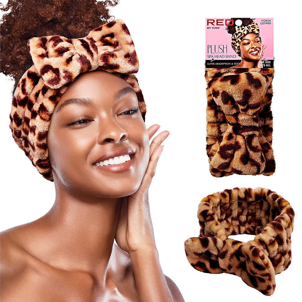 RED Plush Spa Headband