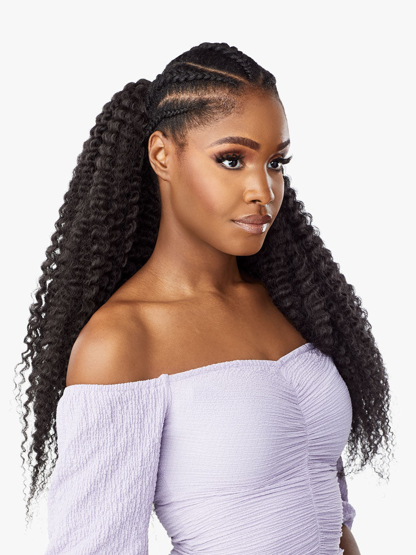 SENSATIONNEL Lulutress Pre-Looped Crochet Braid 3x Drip Curl 20"