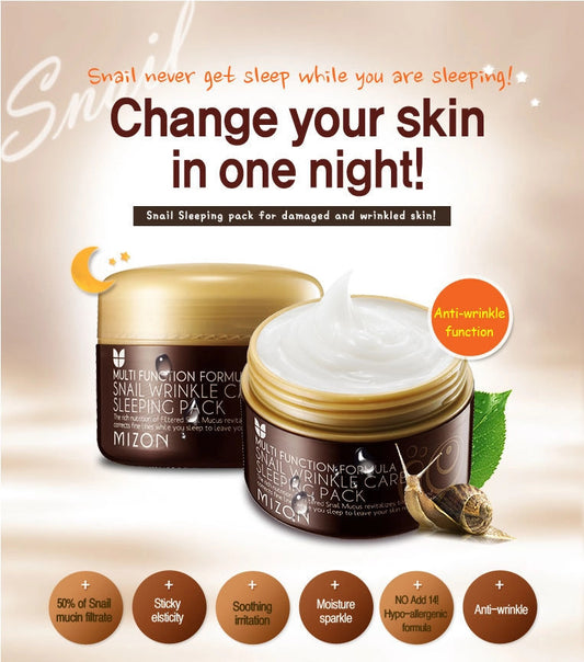 [MIZON] Snail Wrinkle Care Sleeping Pack (2.7 oz)