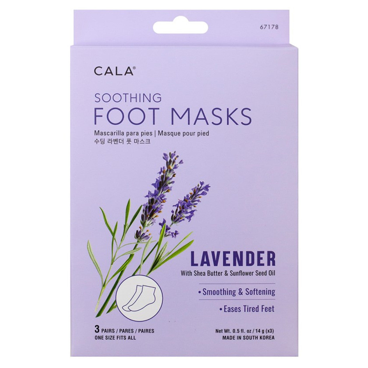 CALA Moisturizing Foot Mask (5 Masks) - Lavender
