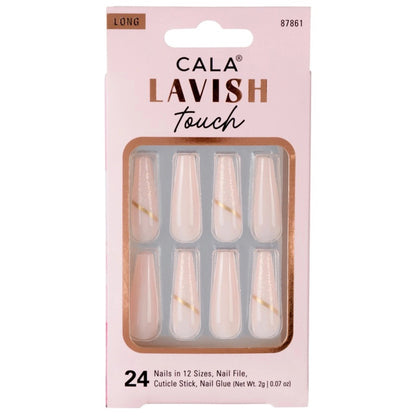 CALA Lavish Touch Long Coffin (Light Pink Glitter)