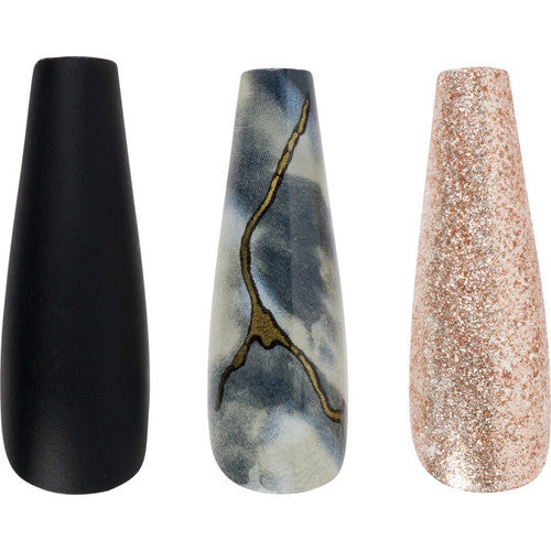 CALA Lavish Touch Long Coffin (Marble/Black/Glitter)