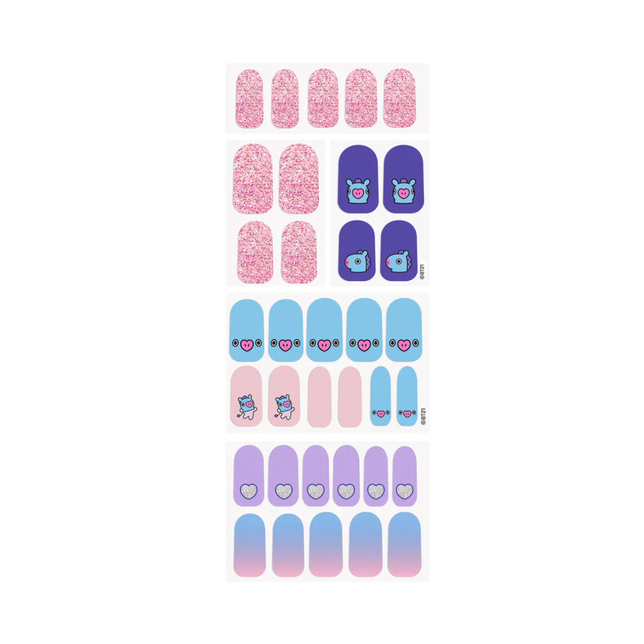 THE CREME SHOP BT21 MANG Cotton Candy Sky Gel Nail Strips (Set of 35)