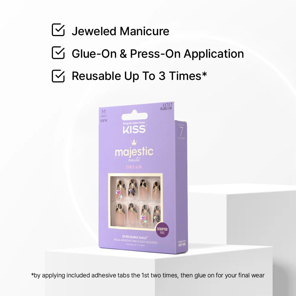 KISS Majestic Press On  Luxury High Shine Gel Nails - MIRACULOUS