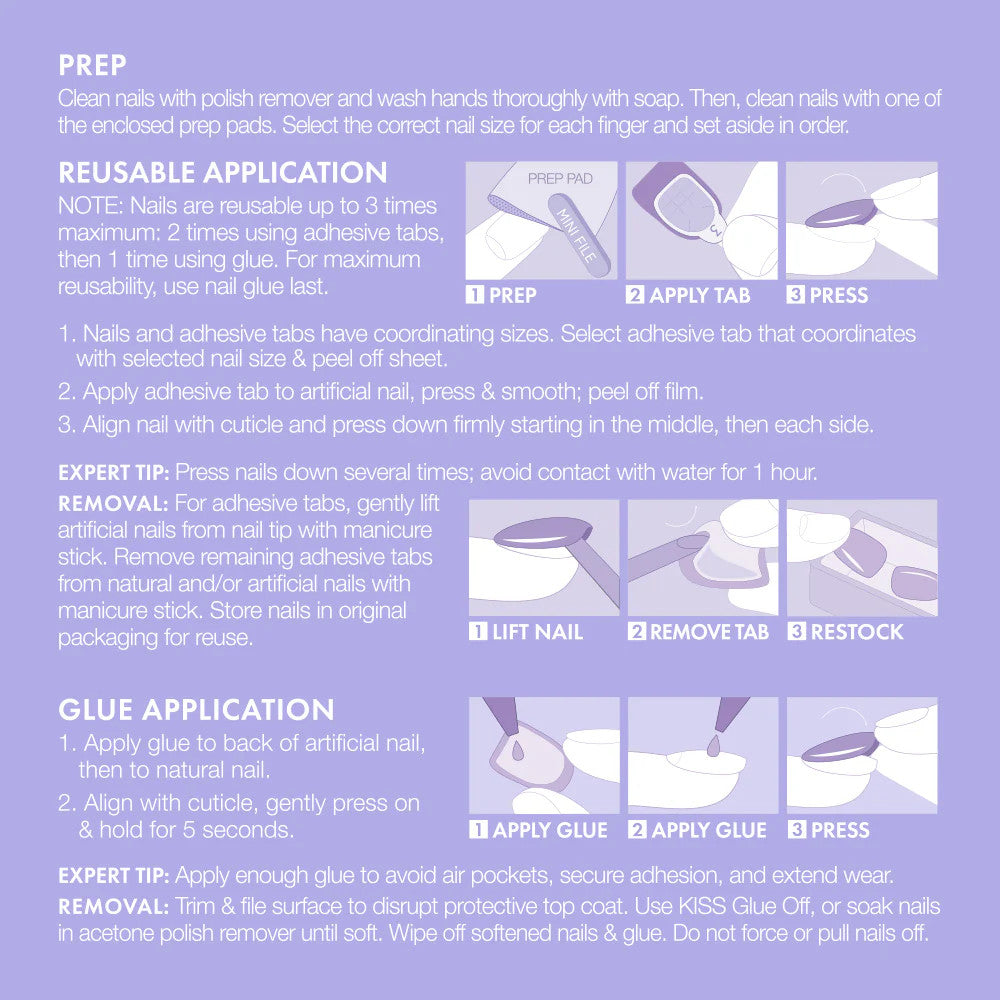 KISS Majestic Press On  Luxury High Shine Gel Nails - WONDROUS