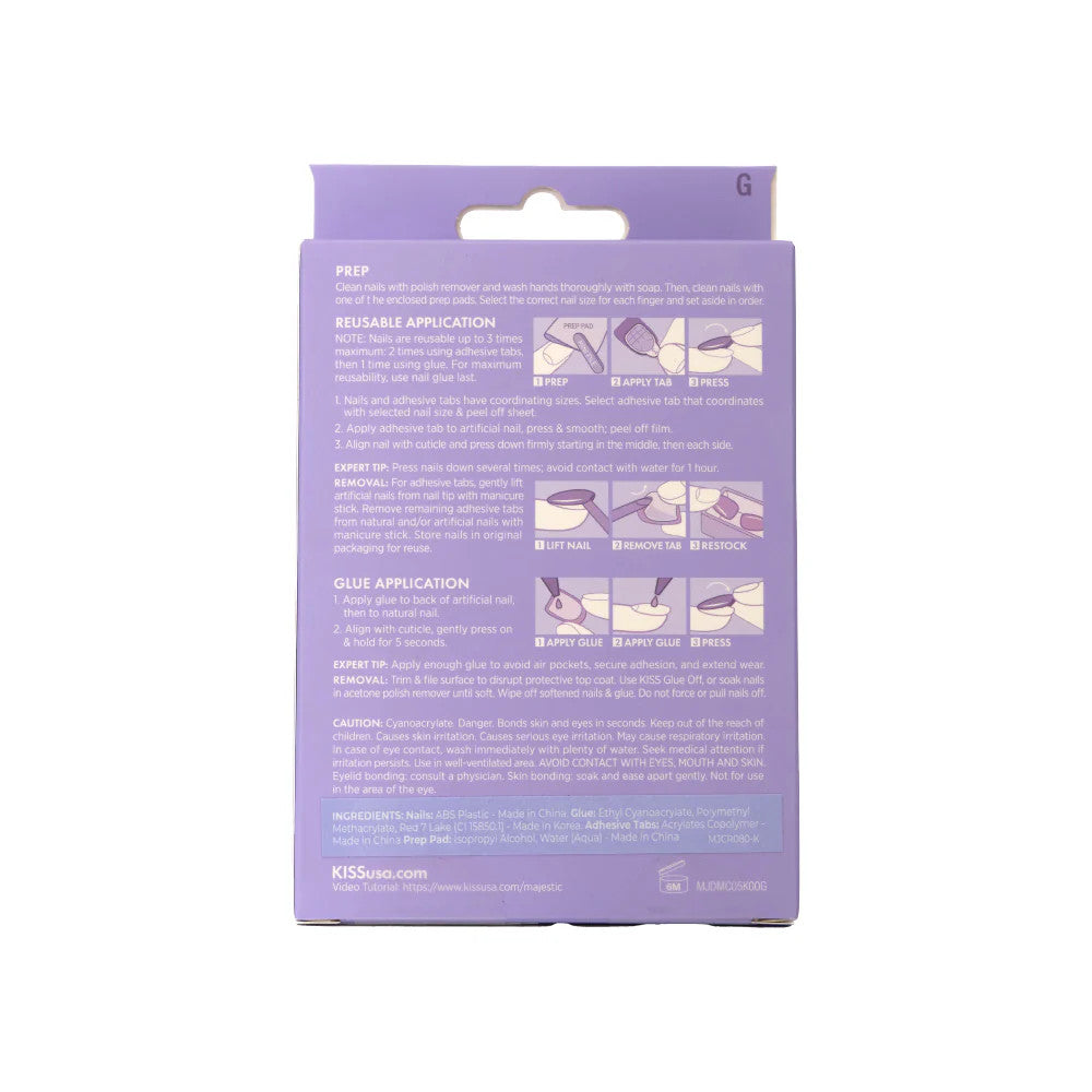 KISS Majestic Press On  Luxury High Shine Gel Nails - WONDROUS