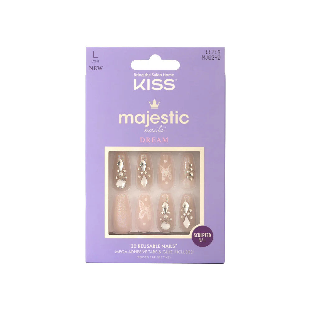 KISS Majestic Press On  Luxury High Shine Gel Nails - WONDROUS