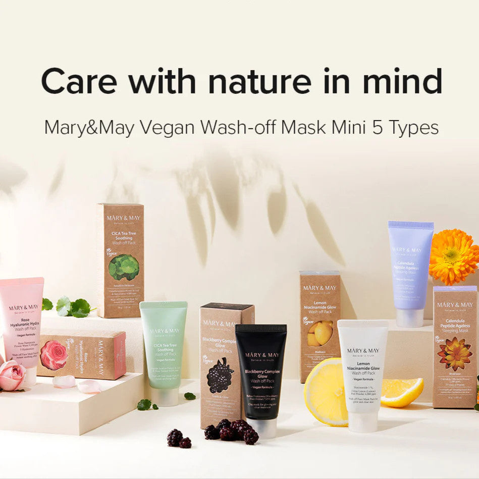 MARY & MAY Vegan Wash Off Mask Mini Gift Set (30g x5)