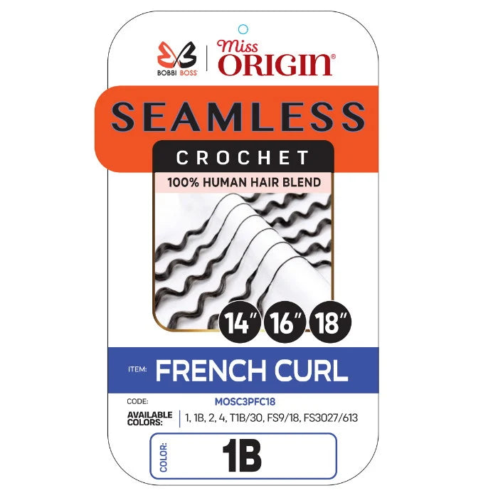 Bobbi Boss Seamless Feather Crochet Braid - French Curl 3Pcs (14"16"18")