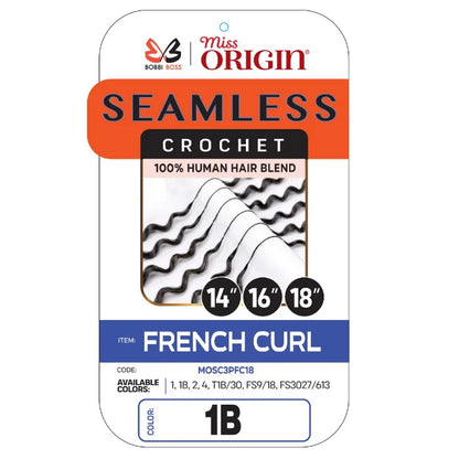 Bobbi Boss Seamless Feather Crochet Braid - French Curl 3Pcs (14"16"18")