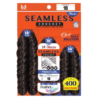 Bobbi Boss Seamless Feather Crochet Braid - French Curl 3Pcs (14"16"18")