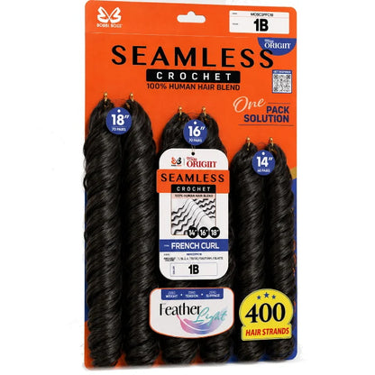 Bobbi Boss Seamless Feather Crochet Braid - French Curl 3Pcs (14"16"18")