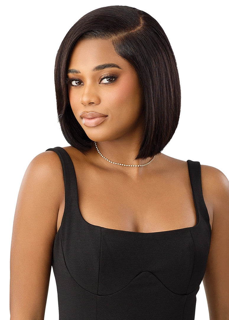 OUTRE MyTresses 100% Unprocessed Human Hair Black Label Whole Lace Wig - HH-Fully Handtied Virgin Straight 10"