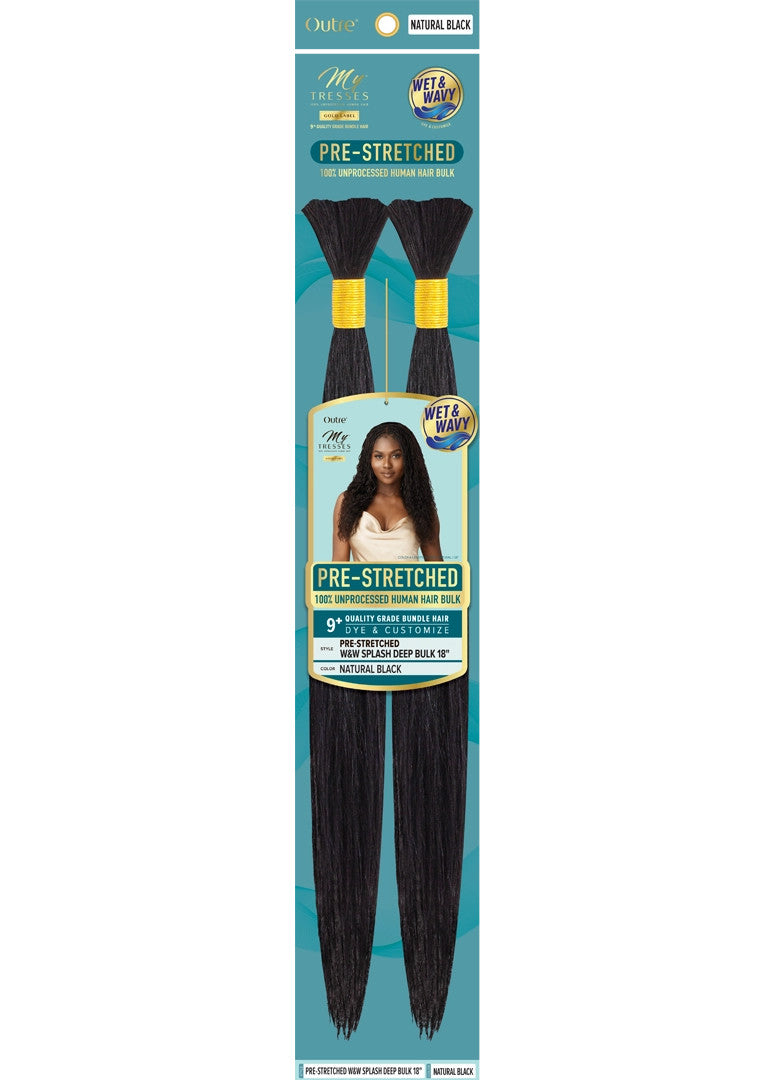 Outre Mytresses Gold Label 100% Human Hair Pre-Stretched  W&W Splash Deep Bulk 18″