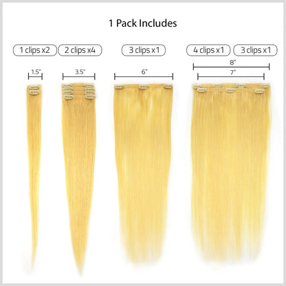 Hair Couture 100% Remy Human Hair Extension NEOPHILIA 9PCS Clip-On 14"-22"