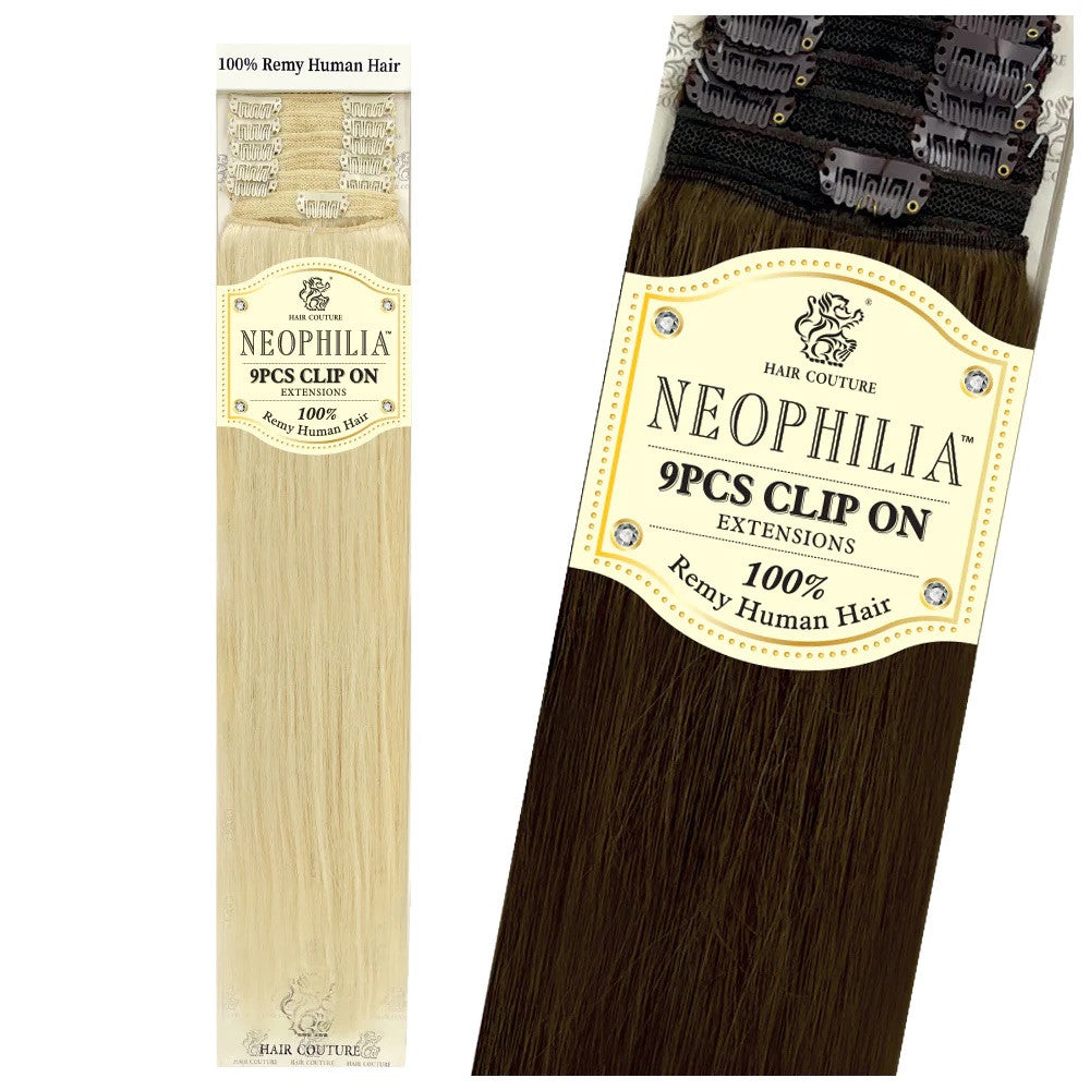 Hair Couture 100% Remy Human Hair Extension NEOPHILIA 9PCS Clip-On 14"-22"