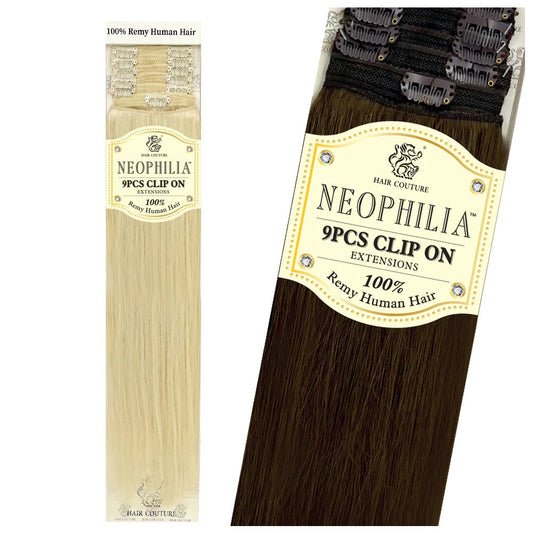 Hair Couture 100% Remy Human Hair Extension NEOPHILIA 9PCS Clip-On 14"-22"