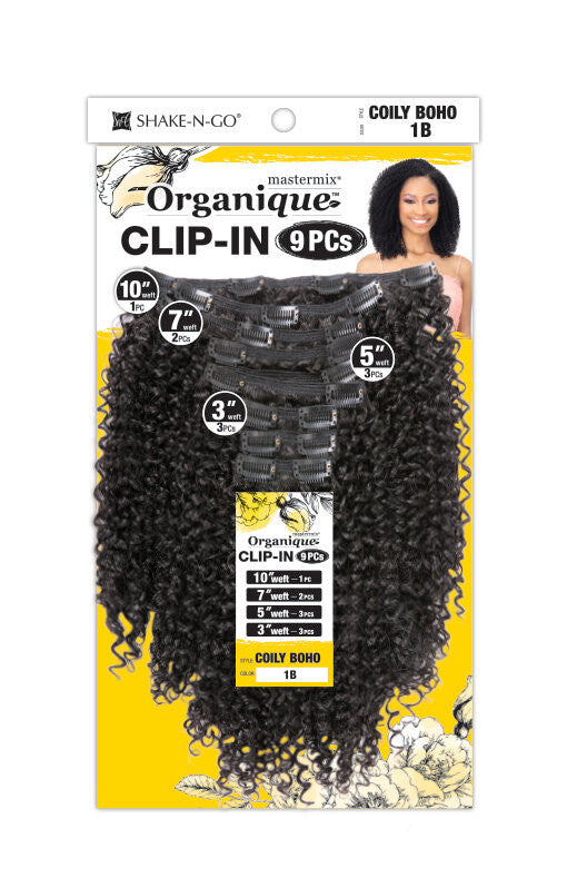SHAKE N GO Organique  Mastermix Synthetic Clip In Extension - COILY BOHO (9pcs)