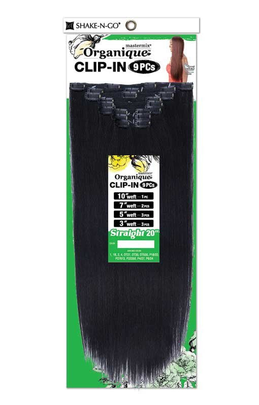 SHAKE N GO Organique  Mastermix Synthetic Clip In Extension 9pcs - STRAIGHT ( 20"- 24")