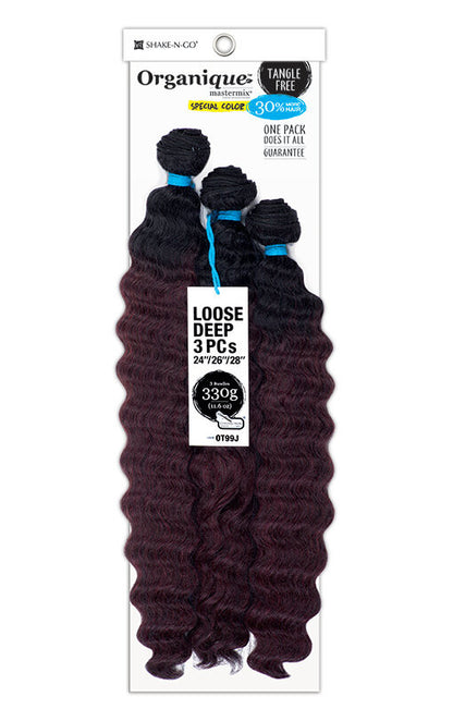SHAKE N GO Organique  Mastermix Loose Deep 3PCS (24"/26"/28")